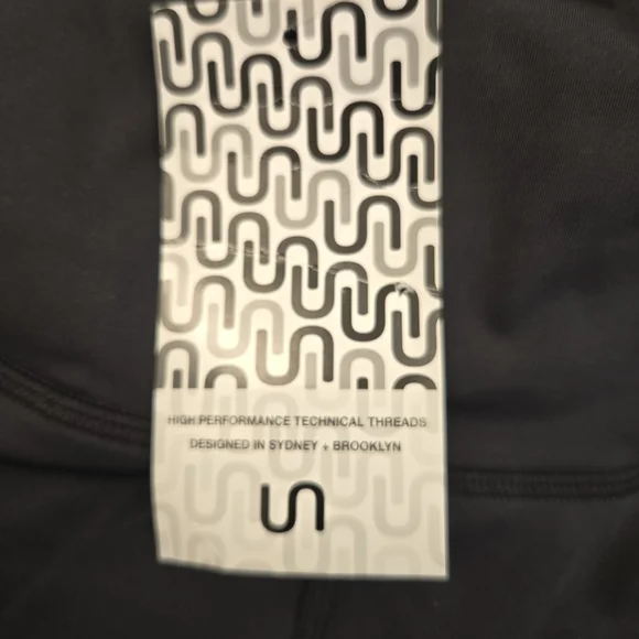 Black High-Rise Leggings with Coral Side Stripe - Picture 3 of 8